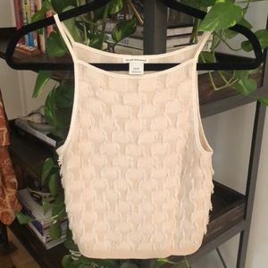 Club Monaco Cropped Pink/White Crop Top Size XS